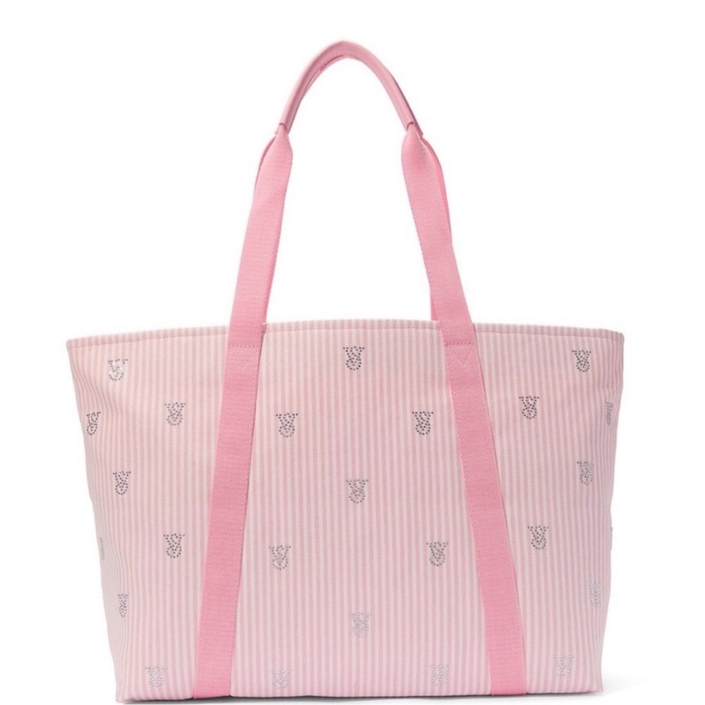 VS Pink Striped Tote Bag